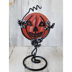 Dept 56 33801 jack-o lantern tea light reflective glass candle holder Halloween